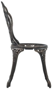 Set mobilier bistro, 3 piese, aluminiu turnat Bronz, 3