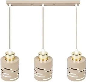 Lustru ELEN suspendat pe cablu, 3xE27/35W/230V, bej/auriu