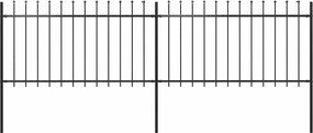 vidaXL Gard de grădină cu vârf tip suliță din oțel, 359x100 cm, negru
