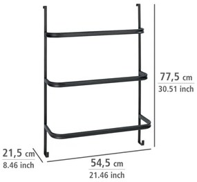 WENKO 24026100 - Suport pentru prosoape IRPINIA 54,5 x 77,5 cm, negru