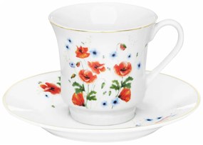 Set servire ceai sau cafea, 12 piese, 6 persoane, Poppies