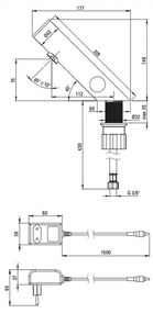Baterie lavoar cu senzor reglare temperatura si alimentare electrica negru Deante Sense