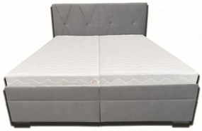 Pat matrimonial 160 cm Klissa (gri deschis) (cu saltea din arcuri) (fără somieră). 1052033