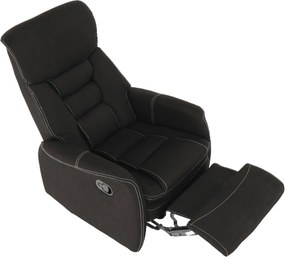 Fotoliu pentru relaxare, material textil ciocolatiu, KOMFY