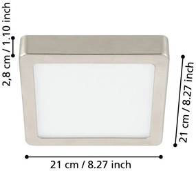 Plafonieră gri LED 21x21 cm FUEVA 5 – EGLO