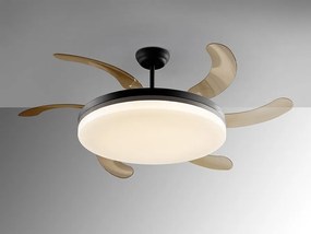 Lustra LED cu Ventilator si telecomanda, lame retractabile Vento negru