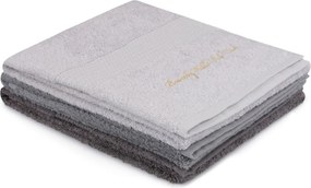 Set 3 prosoape baie 404, gri, bumbac, 50x90 cm