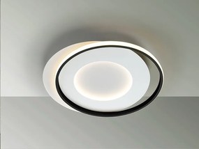 Lustra LED aplicata design modern circular Limbos alb/negru