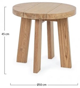 Masuta de cafea din lemn de teak reciclat, natural, Ø 50 cm, Bolivar Bizzotto