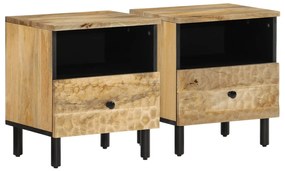 vidaXL Noptiere, 2 buc., 40x33x46 cm, lemn masiv de acacia