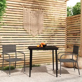 3099595 vidaXL Set mobilier pentru grădină, 3 piese, gri