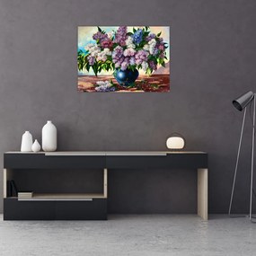 Tablou pe sticlă - Buchet de liliac (70x50 cm)