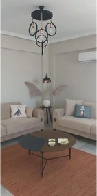 Masuta cu lampadar Decora Homs, negru,Seria lx, 40004