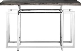 Consola design LUX din otel lucios si lemn Tuxedo