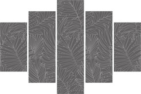 Tablou - Frunze de palmier gri (150x105 cm)