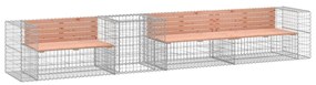 3196249 vidaXL Bancă de grădină & coș gabion, lemn masiv Douglas