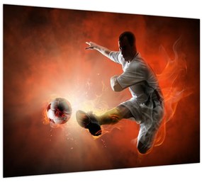 Tablou pe sticlă - Fotbalistul (70x50 cm)