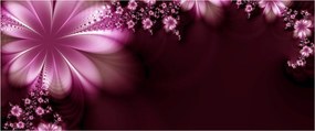 Tablou cu abstracție - flori (120x50 cm)