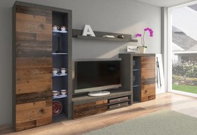 Expedo Mobilă sufragerie KLOK, 270x190x40, old style/matera + iluminare LED