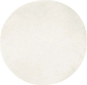 vidaXL Covor din Lână Faux Tafalla Alb Ø 120 cm Poliester