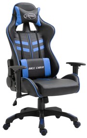 vidaXL Scaun pentru jocuri, albastru, piele ecologică