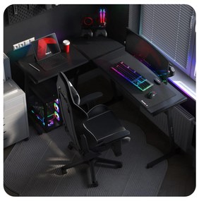 Masă PC de colț Hyperion 6.0 (negru + multicolor) (cu iluminat LED). 1087515
