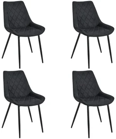 Set 4 buc. scaune sufragerie Deriva (negru). 1117260