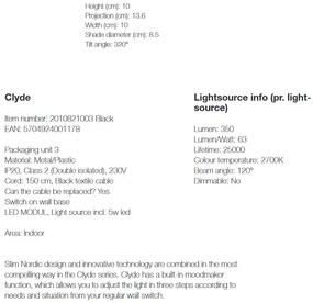 Aplica LED design nordic Clyde 2010821003 NL