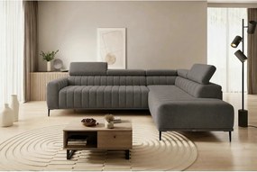 Coltar extensibil tip pat matrimonial GANDI 160, sezlong dreapta, stof