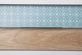 Consola Megan Alb / Albastru / Lemn