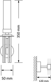 Aplica de perete LED moderna realizata manual din alama Mussa