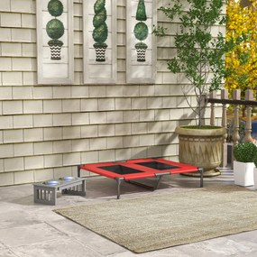 PawHut Pat pe picioare pat pentru câini pisici pat de camping pat ridicat animale material Oxford textilenă micro-perforată metal | Aosom Romania