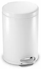 Simplehuman Coș rotund cu pedală 4,5 l, alb