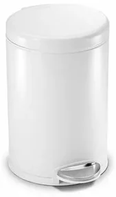 Simplehuman Coș rotund cu pedală 4,5 l, alb