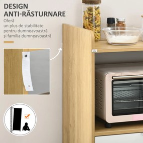Dulap pentru Cuptorul cu Microunde, Dulap de Bucatarie cu Dulap de Depozitare, Sertar, Camera de Zi 58x40x118cm HOMCOM | Aosom Romania