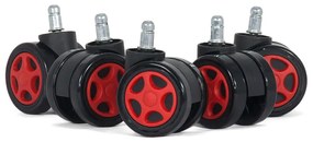 Role gumate tip gaming pentru scaune birou - rosu