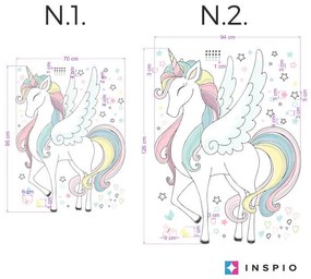 INSPIO Autocolant unicorn - autocolant textil colorat curcubeu