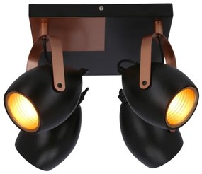 Spot ANICA 4xE14/40W/230V negru/cupru