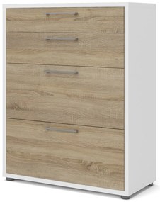 Bibliotecă modulară albă/cu aspect de lemn de stejar 89x113 cm Prima – Tvilum