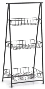 Etajera Zeller Blair, metal, negru, reglabila, 43 x 30 x 90 cm
