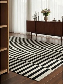 Covor negru-alb reversibil/țesut manual din lână 200x300 cm Donna – Hanse Home