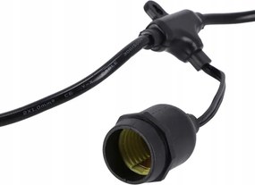 Ghirlandă LED decorativă pentru exterior 20xE27/1W/230V 20,94 m IP44 negru