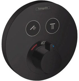 Baterie dus incastrata termostatata negru mat Hansgrohe, ShowerSelect S Negru mat