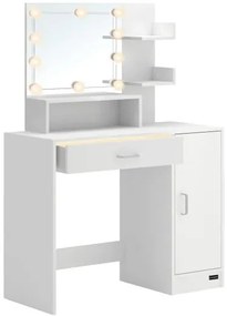 Deuba Masuta de toaleta Jocelyn cu iluminare LED 90x38x137 cm - alba