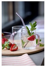 Paie de băut cu perie de curățare 4 buc. din sticlă – Lyngby Glas