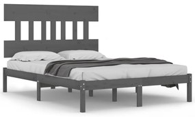 3104735 vidaXL Cadru de pat, gri, 120x200 cm, lemn masiv