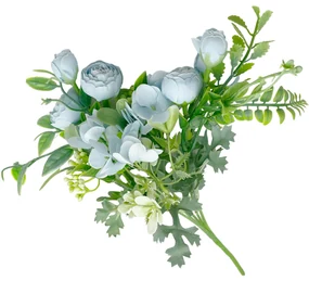 Bujori artificiali SYLVIE, Albastru deschis, 25cm