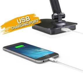 Lampă LED dimabilă de masă cu port USB ONLI DESKI LED/7W/230V 4000K negru