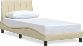 vidaXL Cadru de pat fără saltea Hanko cremă 90x190 cm țesătură