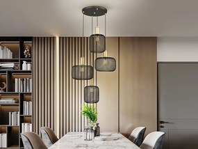 Lustra suspendata design decorativ modern Osiris 4 auriu/negru